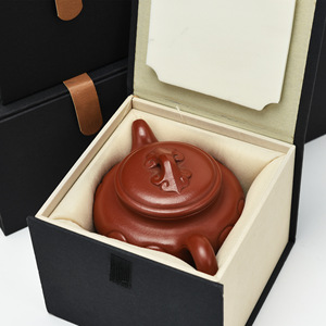 Embossed Sponge-Lined Recycled Paper Self-Erecting Gift Box with Hook-and-Loop Closure Custom Logo for Tea set <b>Packaging</b> - Product Image 2