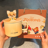 Tasse en céramique de dessin animé avec couvercle tasse à café pour bureau et école et cadeaux produits en gros