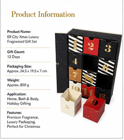 Custom 12 Days <b>Christmas</b> Advent Calendar <b>Box</b> with Drawers Rigid Cardboard Black Red Blind <b>Box</b> Mystery Packaging Gift <b>Box</b> - Product Image 5