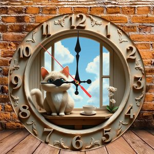 Round Wooden Wall <b>Clock</b> 25x25Cm Creative <b>Retro</b> Silent Non Ticking Living Room Decor - Product Image 5