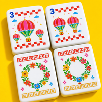 Jeu de Mahjong Américain Thème Animaux de Compagnie de Luxe, Tuiles Modernes en Acrylique, Portable, Écologique, Dos Rose Nacré, Tuiles Joker Colorées, Social