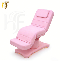 Table de massage électrique Réglage de la hauteur des jambes et du dossier Lit de soin électrique Blanc/rose/khaki avec commande au pied