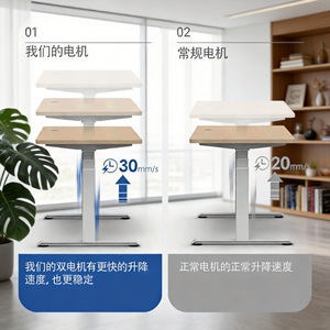 NATE Electric Height <b>Adjustable</b> <b>Table</b> <b>Legs</b> Dual Motor 3 Section Metal Minimalist Design for Office Desk - Product Image 5