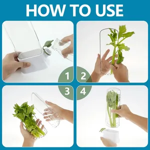Wholesale Herb Saver for Refrigerator, Vegetable Preservation Bottle , Fresh 2-3weeks Cilantro <b>Mint</b>, Parsley Asparagus - Product Image 5