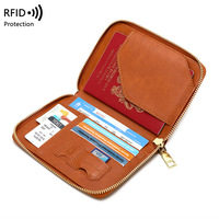 Nouveau multifonctionnel avion billet Clip voyage crédit porte-carte portefeuille RFID bloquant personnalisé en cuir porte-passeport