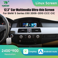 Radio para Auto KUNFINE de 12.3 Pulgadas con Sistema Linux para BMW Serie 5 E60 2006-2010, Sistema CCC CIC, Reproductor Multimedia, Navegación GPS, Carplay