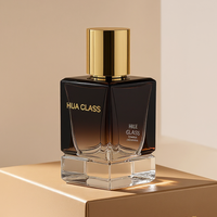 Flacon de parfum vide de luxe personnalisé de 30 ml, 50 ml, 100 ml, avec bouchon magnétique noir, argenté ou doré, en verre, avec boîte cadeau