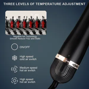 Sıcak rüzgar profesyonel saç kurutma makinesi fırçası çok styler saç düzleştirici sıcak hava fırça elektrikli termal yuvarlak fırçalar
