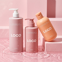 Bouteille ronde en plastique PET de luxe 300ml 500ml 750ml pour gel douche, lotion, shampoing, après-shampoing, emballage cosmétique vide avec pompe