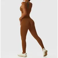Ensemble de yoga côtelé sans couture 4 pièces pour femme, avec logo personnalisé, écologique, pour l'entraînement et le sport