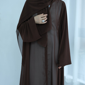 Jalabiya noire transparente à la mode 2025, robe islamique pour femmes adultes, robe ample élégante et modeste - Product Image 4