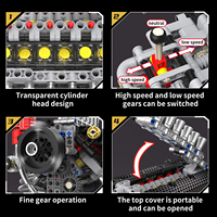 Kit de Construction Technique Moteur V12 Performance 809 Pièces Briques d'Assemblage Motorisées Simulation DIY Jouet Éducatif STEM Cadeau Voitures ABS