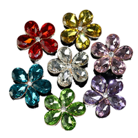 Kancing Bunga Rhinestone Ukuran Campur Stok Tersedia Kancing Bunga Kristal Paduan Logam untuk Dekorasi Pakaian Aksesoris Pakaian DIY