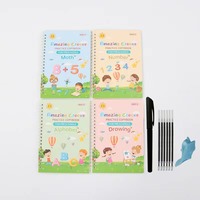 Anglais 3D Groove Alphabet Dessin Math Number Calligraphie d'écriture manuscrite réutilisable Kids Magic Practice Copybook