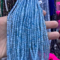 Perles en saphir facetté 4*4mm en forme de cube, perles de pierres précieuses carrées polies pour la fabrication de bijoux DIY, bracelets et colliers, vente en gros