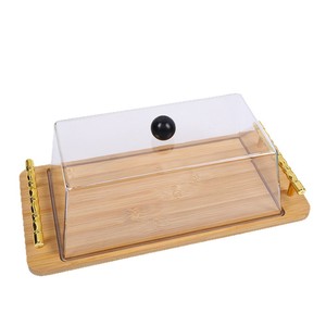 Bandeja de Bambú con Tapa Rectangular para Mantequilla y Queso, Caja de Exhibición de Alimentos para Fiestas y Hoteles - Product Image 2