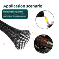 Gaine textile extensible en nylon ignifuge, résistante aux hautes températures, conduit tressé en PET pour câbles automobiles/industriels