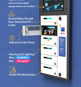 Y2Power <span class=keywords><strong>ZEN</strong></span> Pro, casier de recharge de télé<span class=keywords><strong>phone</strong></span> mural extérieur étanche à <span class=keywords><strong>6</strong></span> baies avec écran publicitaire Android pour les événements - Product Image 1