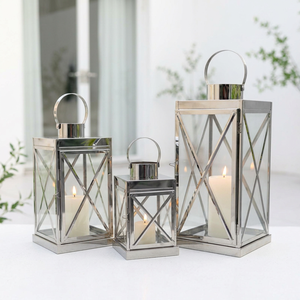 Manufacturers Popular Stainless Steel Metal Polished Candle <b>Lanterns</b> for Home & Wedding Decoration - Product Image 1
