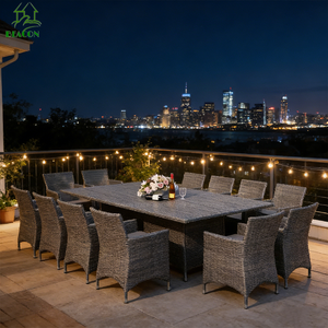 Muebles de <span class=keywords><strong>jardín</strong></span> Patio Moderno Compacto PE Ratán Barato 10 Personas Asientos Juegos de mesa de comedor Mesa de comedor con 10 sillas - Product Image 2