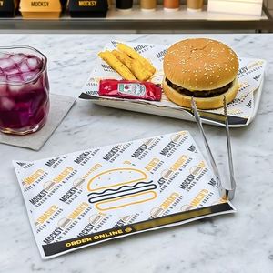 Custom Printed Greaseproof <b>Wax</b> <b>Paper</b> Wholesale Food Grade Disposable <b>Paper</b> Wrapping <b>Paper</b> for Burger SandwichTakeaway Restaurant - Product Image 5