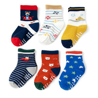 Jingwen 12 paires de chaussettes en coton pour enfants, mignonnes, antidérapantes, en tricot, douces, avec des motifs de dessins animés, pour bébés
