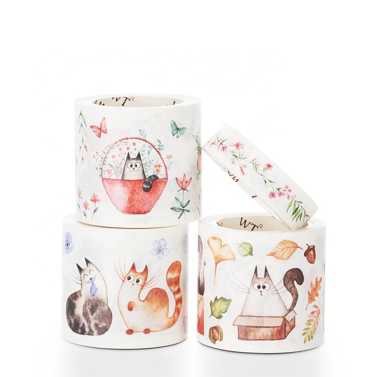 Set di nastri in carta per mascheratura giapponese carino Kawaii con Design personalizzato stampato all'ingrosso acquista nastro Washi decorativo