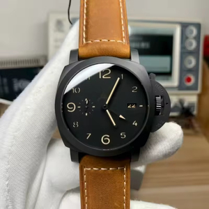 Montre mécanique de sport de luxe en cuir et céramique avec verre saphir, double fuseau horaire, réserve de marche, aiguilles lumineuses, cadran Shanghai - Product Image 6