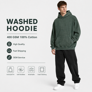 Custom OEM ODM Design Manufacturer Printing Premium Wholesale <b>Bulk</b> for Oversize Washed 100% Cotton French <b>Terry</b> Men's Hoodies - Product Image 1