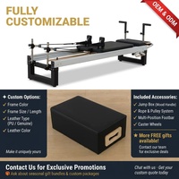 Machine de Pilates Reformer en aluminium de qualité studio, équipement de fitness Pilates semi-élevé avec rail de précision CNC, vente en gros