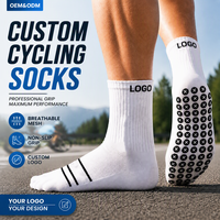 Chaussettes de cyclisme personnalisées OEM ODM à faible MOQ, processus Jacquard, antidérapantes, pour le sport, le football, l'entraînement, avec logo personnalisé