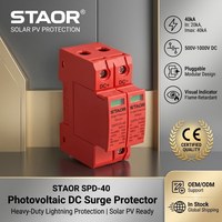 Protector Contra Sobretensiones Solar Fotovoltaico DC SPD 500V 600V 800V 1000V T2, Dispositivo de Protección Contra Sobretensiones 2P 3P 20KA 40KA, Protección Contra Rayos