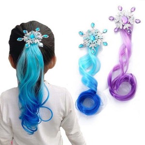 Extensiones de Cabello con Clip para Niñas, Estilo Princesa, Copo de Nieve, Color Degradado, Doble Trama, para Cabello Trenzado - Product Image 1