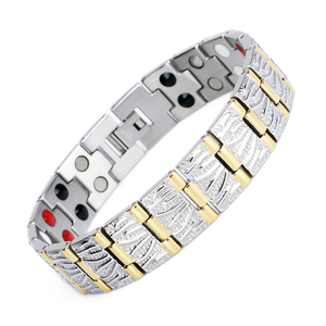 Ajustable de acero inoxidable o titanio energía de iones negativos poder magnético pulsera de energía - Product Image 3