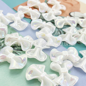 Iridescent Porcelain White Bow Resin <b>Beads</b> For Mobile Phone Decoration Fall 2023 Chaozhou Origin - Product Image 3