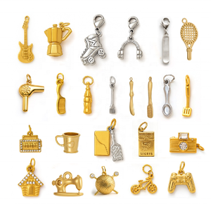 Articles essentiels au quotidien |   Pendentif <span class=keywords><strong>breloque</strong></span> en acier inoxydable plaqué or PVD 18 carats pour la fabrication de bijoux, étanche et hypoallergénique - Product Image 1