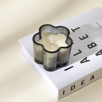Pot à bougie en verre de luxe en forme de fleur de 10 oz, pots en verre épais vides pour bougies parfumées, bougies en cire de soja naturelle, récipients pour bougies de Noël