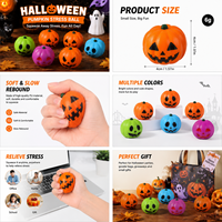 Ballons anti-stress citrouille d'Halloween en PU, jouets moelleux en vrac, cadeaux de fête, stock d'usine, logo personnalisé, couleur, taille, OEM, ODM