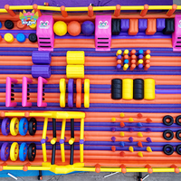 Parc d'attractions gonflable en PVC écologique de qualité industrielle pour jeux amusants et châteaux gonflables