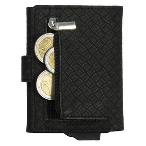 Cartera Larga de PU CardHoda con Protección RFID, Cierre Plegable Minimalista, Patrón Geométrico Negro, Tarjetero Unisex - Product Image 2