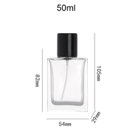 Flacon OEM 30ml en verre mat haute transparence 50ml pour parfum masculin, brume corporelle, bouteille à étiquette privée, capuchon cylindrique noir givré