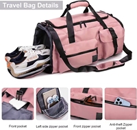 Bolsa de Viaje Unisex de Gran Capacidad (36-55L), Organizador de Equipaje Portátil, Material Oxford, Cierre de Cremallera, Correa Ajustable, Estilo Deportivo