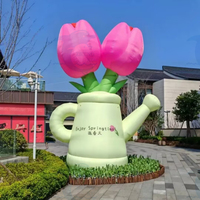 Ballon publicitaire gonflable lumineux en forme de fleur géante personnalisée avec lumière LED pour la décoration de scène, de fête et d'événements