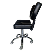 Chaise de Barbier et Tabouret de Salon de Coiffure Moderne, Réglable en Hauteur avec Pompe Hydraulique, Rotation à 360 Degrés, Revêtement en Cuir PVC, Base Métallique