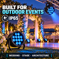 Projecteur LED PAR sur batterie 12x18W RGBAW+UV 5/15/25 degrés WiFi sans fil DMX IP65 pour location événementielle et mariages
