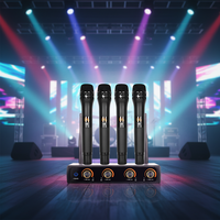 Système de microphone sans fil UHF Aidi Audio, micro-cravate et micro-casque, 1 à 4 canaux, professionnel pour conférences et scènes