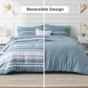 3 PC Queen Comforter Set Cooling <strong>and</strong> Warm Bed Set Charcoal <strong>Black</strong> Reversible <strong>Bedding</strong> for All Season Bed in a Bag for <strong>Bedding</strong> Set - Product Image 5