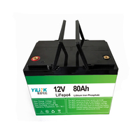 Factory Yilink baterai litium LiFePO4 12V 80ah, baterai untuk mengganti baterai asam timbal