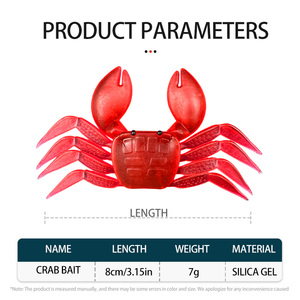 Simulation 3D de leurre de pêche au <span class=keywords><strong>crabe</strong></span> d'<span class=keywords><strong>eau</strong></span> <span class=keywords><strong>douce</strong></span> et salée Gel de silice artificiel Faux appâts de <span class=keywords><strong>crabe</strong></span> - Product Image 6