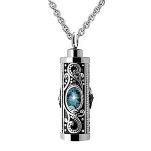 Vente en gros de pendentifs de crémation à cylindre collier de sublimation en pierre 12 couleurs d'anniversaire urne commémorative cendres pendentif zodiaque - Product Image 5